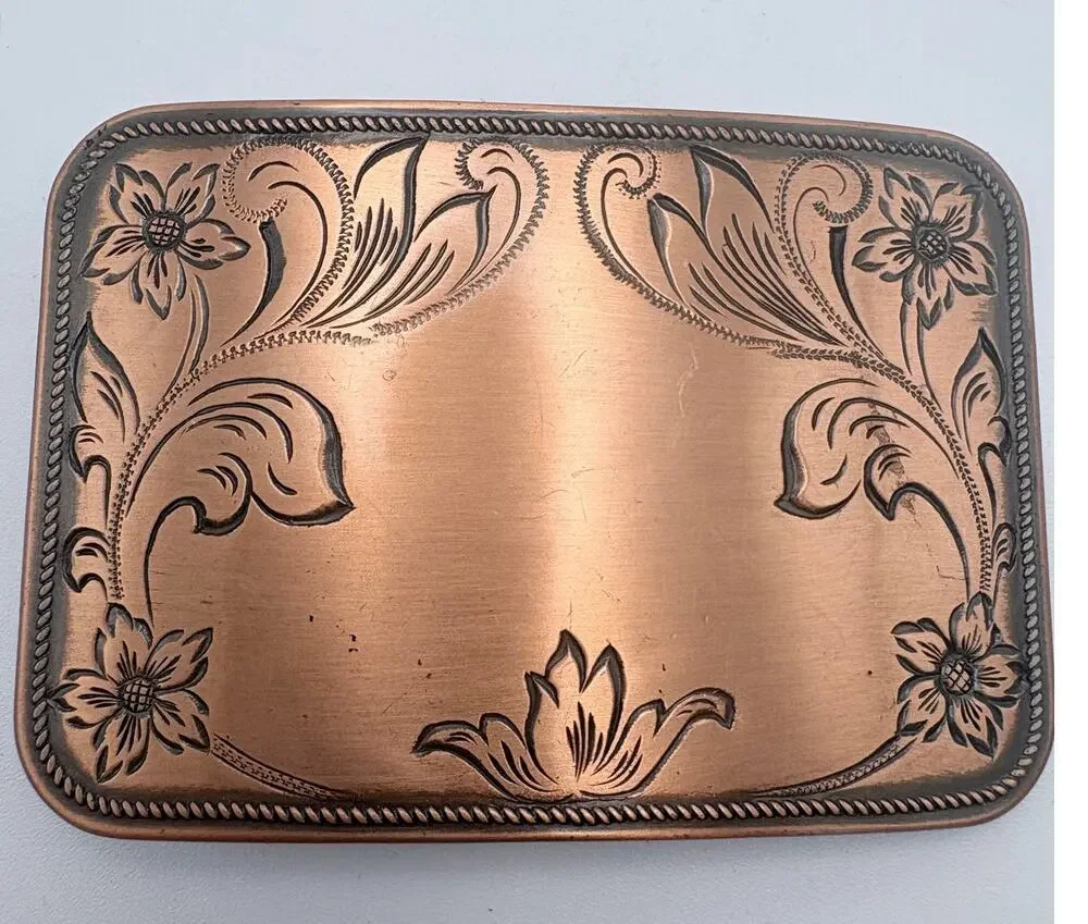 Lovely Floral Copper Finished  Belt Buckle